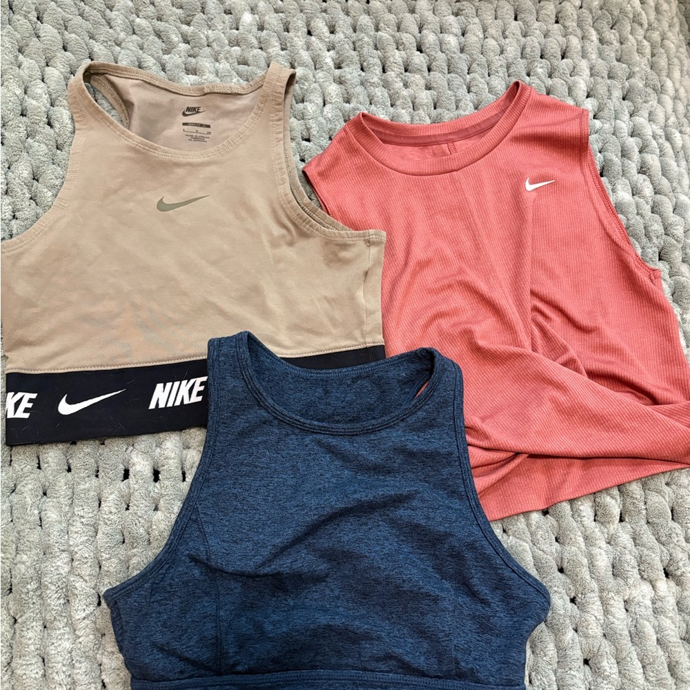 Nike Tan Olive, Coral, and Joy Lab Navy Activewear Trio